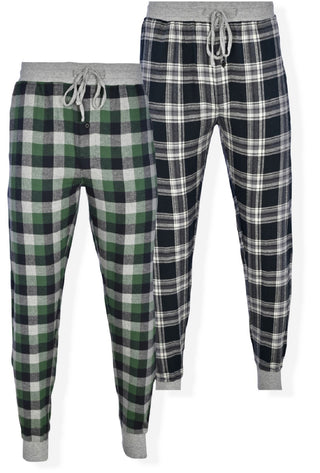 Hanes Men's 2Pk Flannel Sleep Jogger Pants Green Size Medium