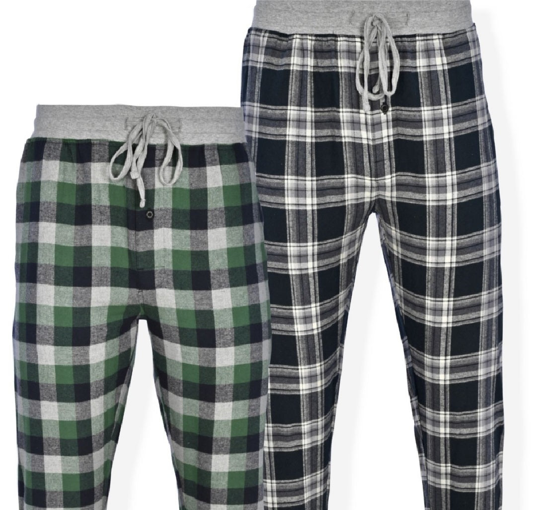 Calça de corrida de flanela masculina Hanes, pacote com 2, verde, tamanho médio