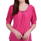 Blusa feminina manga curta balão NY Collection rosa tamanho pequeno médio