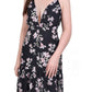 Vestido longo feminino NY Collection com alças finas e camadas, preto, tamanho grande