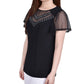 Top cravejado feminino NY Collection, preto, tamanho grande