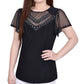 Top cravejado feminino NY Collection, preto, tamanho grande