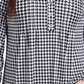 Blusa feminina NY Collection de malha jacquard com manga 3/4 e aba enrolada, tamanho pequeno e médio, preta