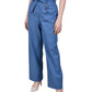 Calça de marinheiro feminina NY Collection, comprimento total, azul, tamanho pequeno, extragrande