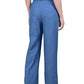 Calça de marinheiro feminina NY Collection, comprimento total, azul, tamanho pequeno, extragrande