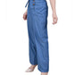 Calça de marinheiro feminina NY Collection, comprimento total, azul, tamanho pequeno, extragrande