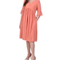 Vestido feminino NY Collection com manga cotovelo e bolinhas suíças, tamanho laranja, pequeno, extragrande