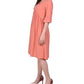 Vestido feminino NY Collection com manga cotovelo e bolinhas suíças, tamanho laranja, pequeno, extragrande