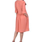 Vestido feminino NY Collection com manga cotovelo e bolinhas suíças, tamanho laranja, pequeno, extragrande