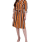 Vestido de camisa feminino NY Collection Roll Tab marrom tamanho pequeno médio