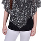 Top poncho feminino com lantejoulas frontais da NY Collection, cinza, tamanho pequeno, extragrande