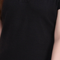 Blusa de malha feminina NY Collection com manga e gola grommet, preta, tamanho pequeno