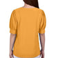 Blusa feminina manga curta balão NY Collection, amarela, tamanho médio
