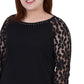 Blusa feminina plus size de renda longa, preta, tamanho 1X, coleção NY