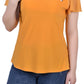 Blusa feminina manga curta esvoaçante NY Collection, amarela, tamanho pequeno