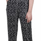 Calça feminina NY Collection cintura larga preta tamanho pequeno extragrande