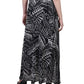 Saia longa feminina de chiffon estampada com cinto, preta, tamanho pequeno grande, NY Collection
