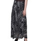 Saia longa feminina de chiffon estampada com cinto, preta, tamanho pequeno grande, NY Collection