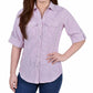 Blusa feminina NY Collection com manga 3/4 canelada, tamanho pequeno, roxo, médio