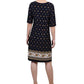 Vestido feminino NY Collection com manga cotovelo e comprimento até o joelho, azul, tamanho pequeno grande