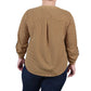 Blusa feminina NY Collection com manga 3/4 e decote em Y, amarela, tamanho 2X