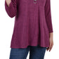 Blusa feminina NY Collection com manga 3/4 e 3 argolas, rosa, tamanho grande