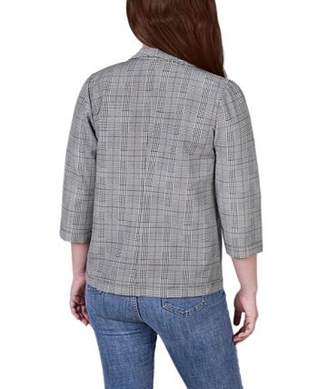 Jaqueta Ponte Feminina NY Collection Manga 3/4 Preta Tamanho Pequeno X-Grande