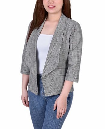 Jaqueta Ponte Feminina NY Collection Manga 3/4 Preta Tamanho Pequeno X-Grande