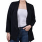 Jaqueta Ponte Feminina NY Collection Manga 3/4 Preta Tamanho Pequeno X-Grande
