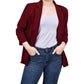 Jaqueta de crepe Scuba feminina NY Collection com manga 3/4, vermelha, tamanho pequeno M
