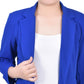 Jaqueta de crepe Scuba feminina NY Collection com manga 3/4, azul, tamanho pequeno e pequeno