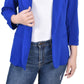 Jaqueta de crepe Scuba feminina NY Collection com manga 3/4, azul, tamanho pequeno e pequeno