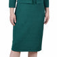 Conjunto de vestido texturizado de duas peças com manga 3/4 feminino NY Collection, verde, tamanho 14, pequeno
