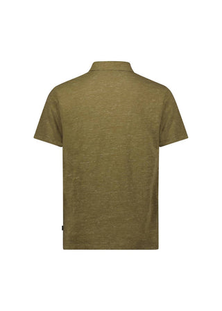 Lucky Brand - Linen Short Sleeve Johnny Collar Polo