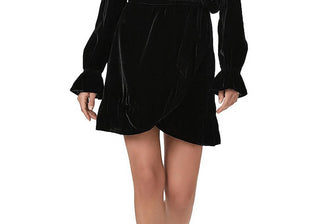 Paige Ysabel Velvet Mini Dress Black