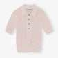 Ganni - Women's Sheer Printed Polo Top