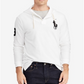 Suéter Ralph Lauren Masculino Manga Longa com Botões Branco Tamanho Grande