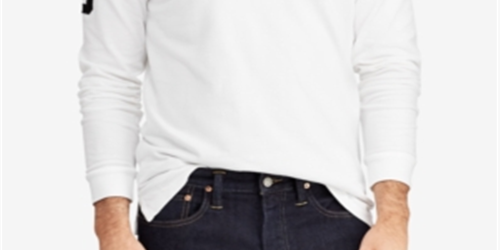 Suéter Ralph Lauren Masculino Manga Longa com Botões Branco Tamanho Grande