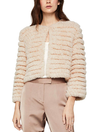 BCBGMAXAZRIA Women's Cropped Faux Fur Jacket Pink Size XX-Small