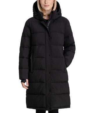 Casaco feminino com capuz BCBGeneration, preto, tamanho médio