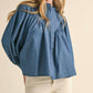 &Merci - Button Down Batwing Sleeve Top