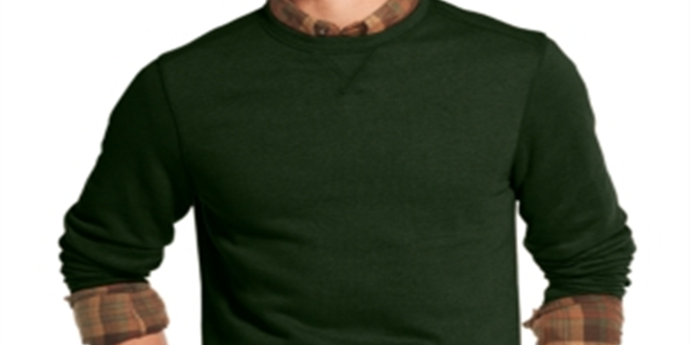 Moletom masculino GH Bass Mountain Fleece com gola redonda, verde, tamanho pequeno