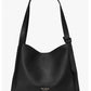 Bolsa de ombro grande de couro Kate Spade Knott feminina, preta, tamanho regular