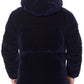 Jaqueta acolchoada de veludo com capuz Sean John masculina, azul, tamanho M