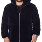 Jaqueta acolchoada de veludo com capuz Sean John masculina, azul, tamanho M