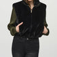 Joseph Ribkoff - Faux Fur Zip-up Cropped Vest