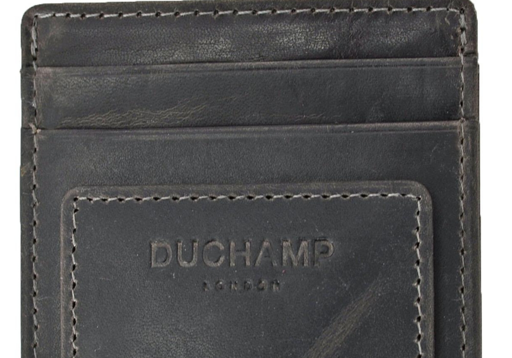 Carteira masculina Duchamp London com bolso frontal e clipe magnético para dinheiro