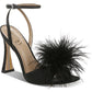 Sandália feminina Sam Edelman Leon com tira no tornozelo, preta, tamanho 8 M