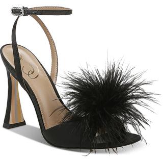 Sandália feminina Sam Edelman Leon com tira no tornozelo, preta, tamanho 8 M