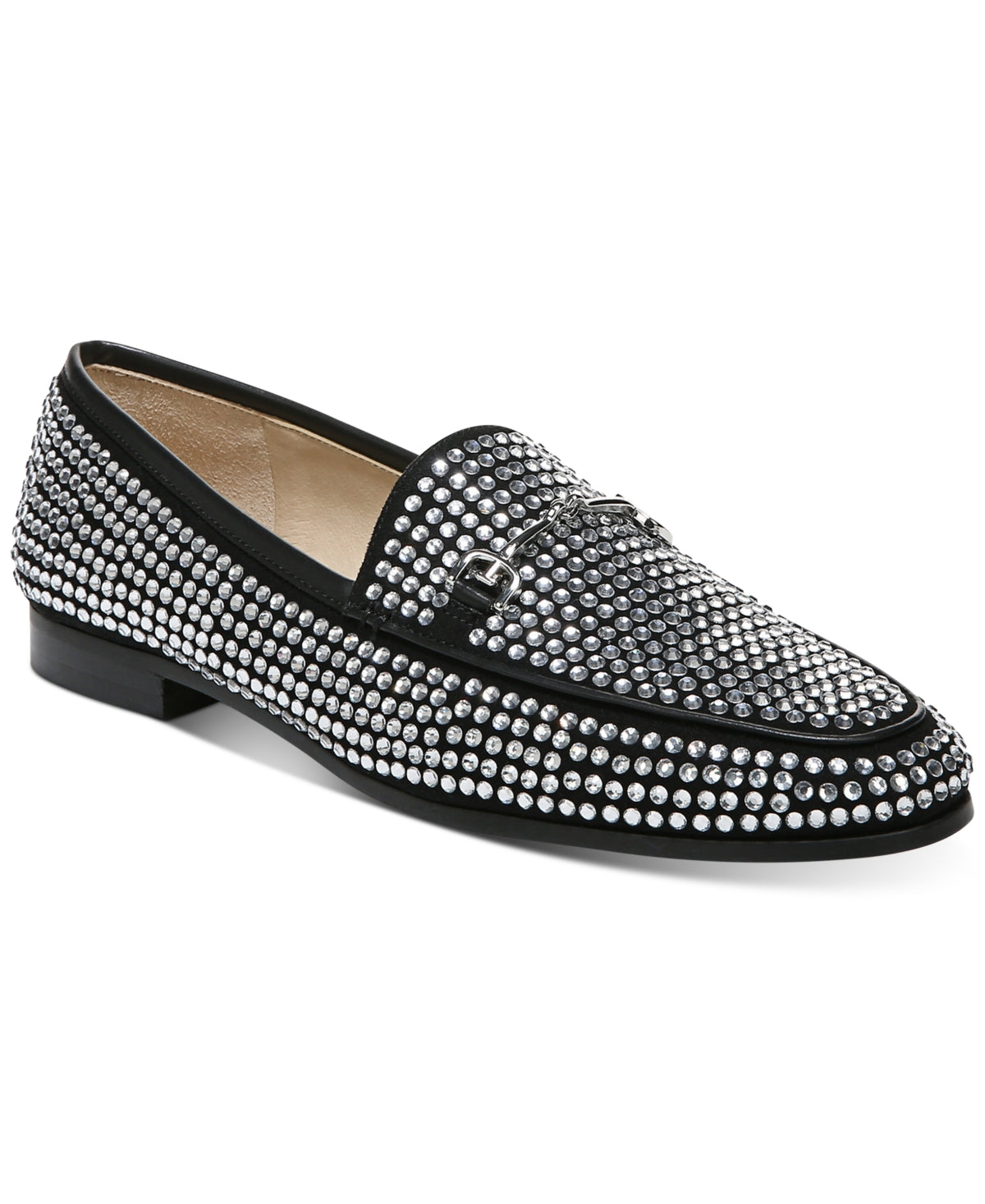 Sam Edelman Loraine Glitz Strass Bit Loafer Feminino Preto Tamanho 10 M